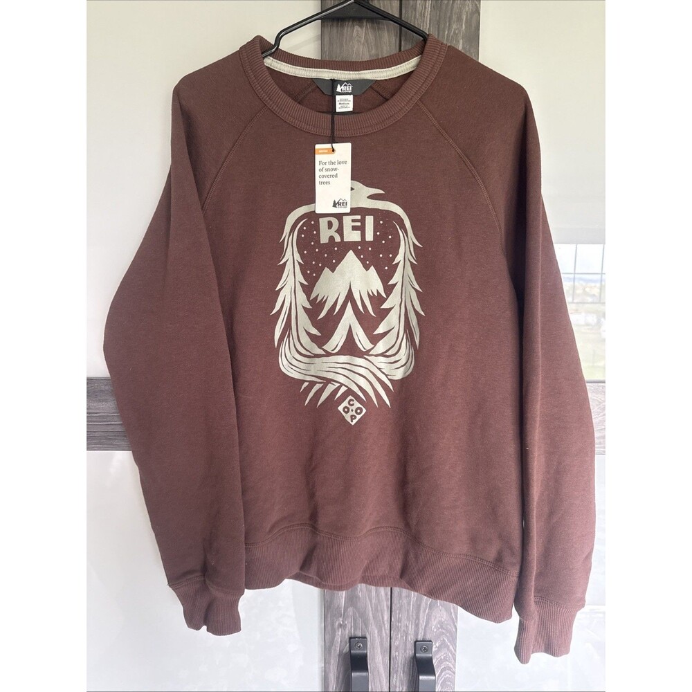 REI Co-op Brown Pullover Sweatshirt Unisex Medium Long Sleeve Crew Neck NWT